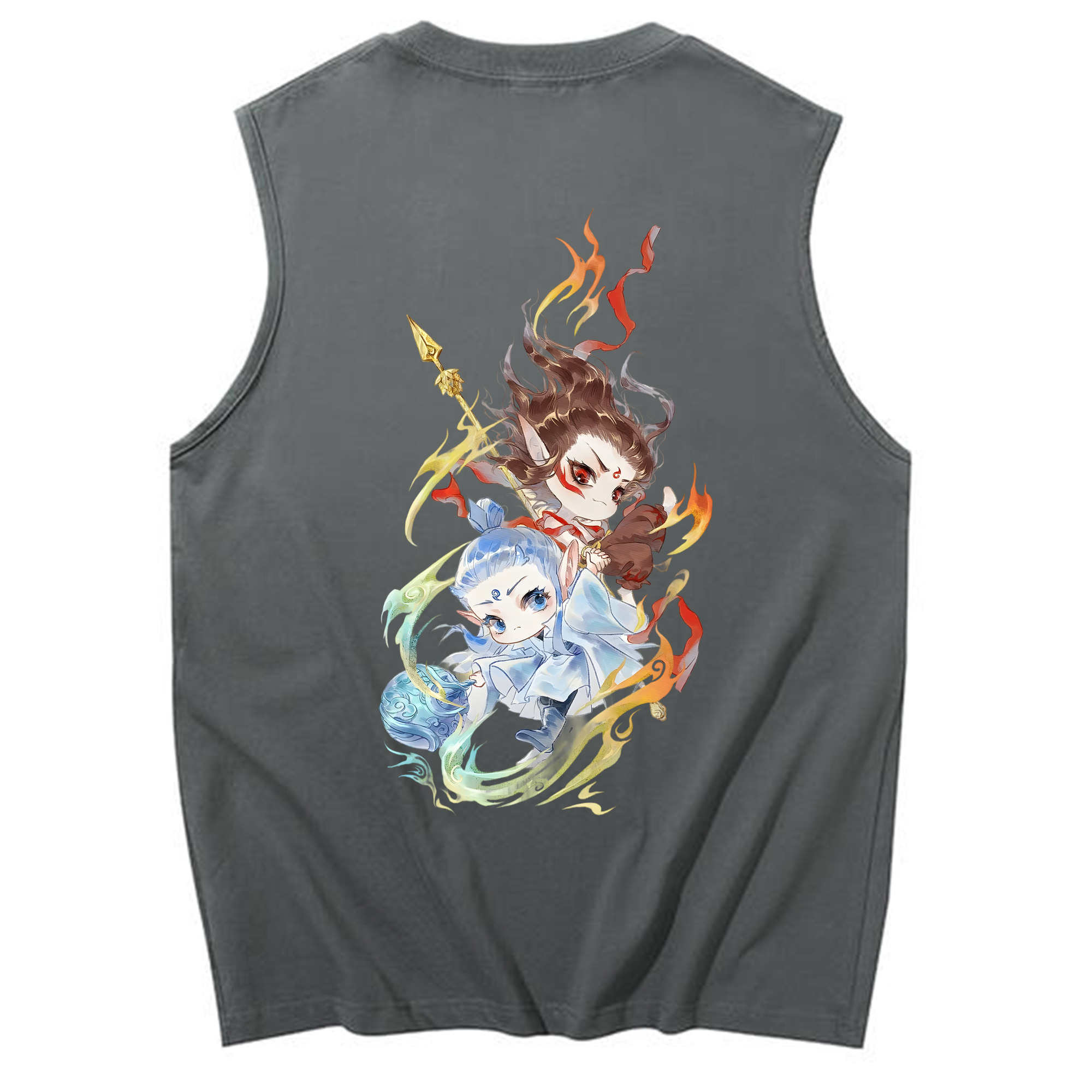 （画像用） Ne Zha 2 ナタ 魔童の大暴れ コットン100％タンクトップ（背面プリント）